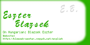 eszter blazsek business card